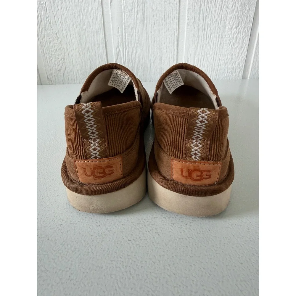 UGG Slip-On Corduroy Loafers Chestnut Brown Mens 8 Cozy Cabincore